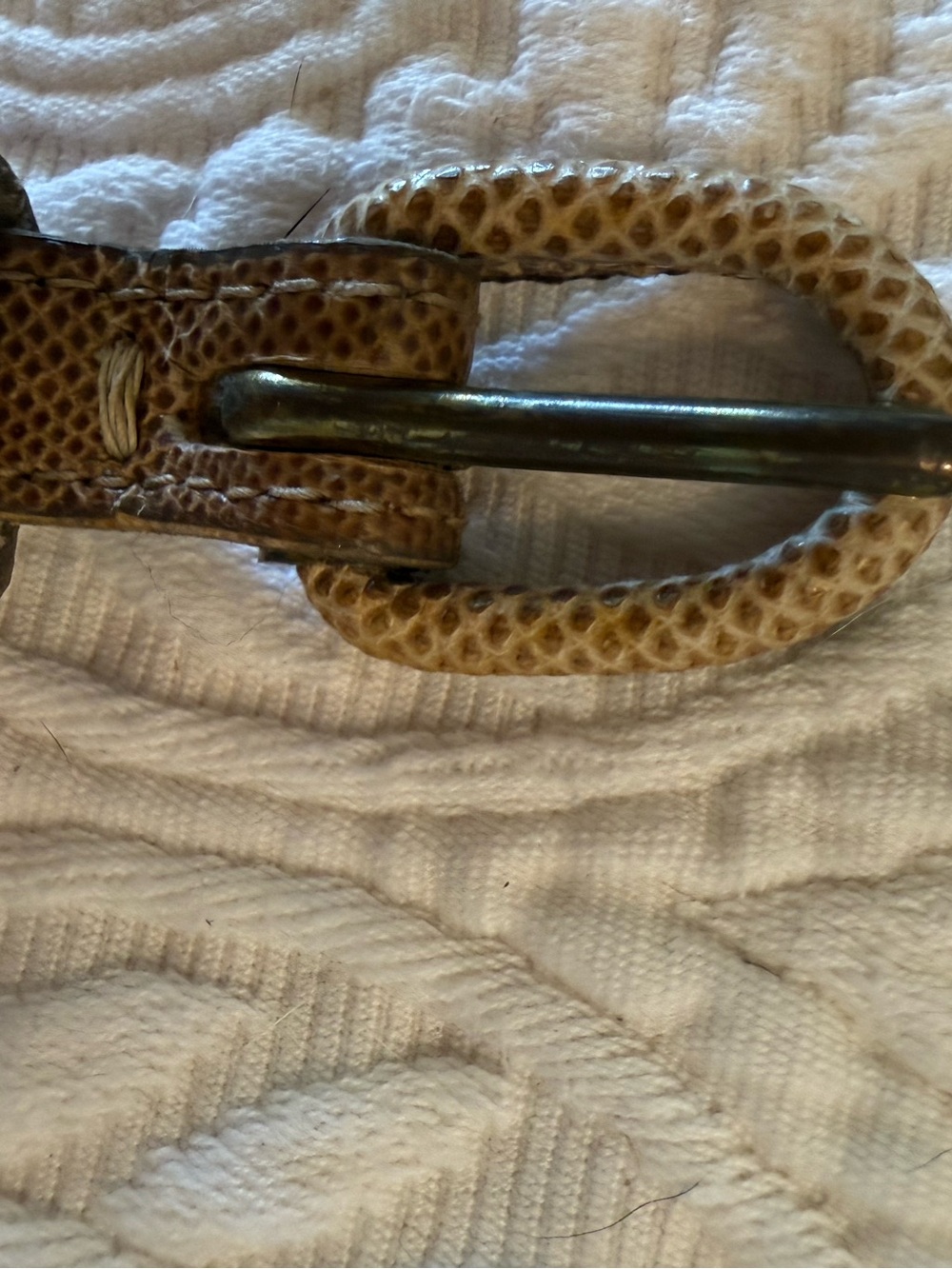 Tan Taupe Reptile Belt by Morris Moskowitz